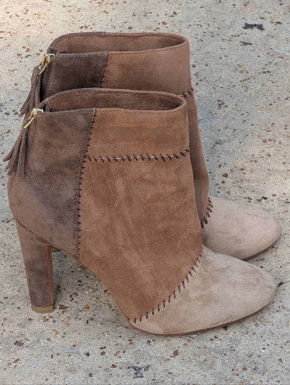 Joie Briona Suede Patchwork Booties.  Women's Size 37.